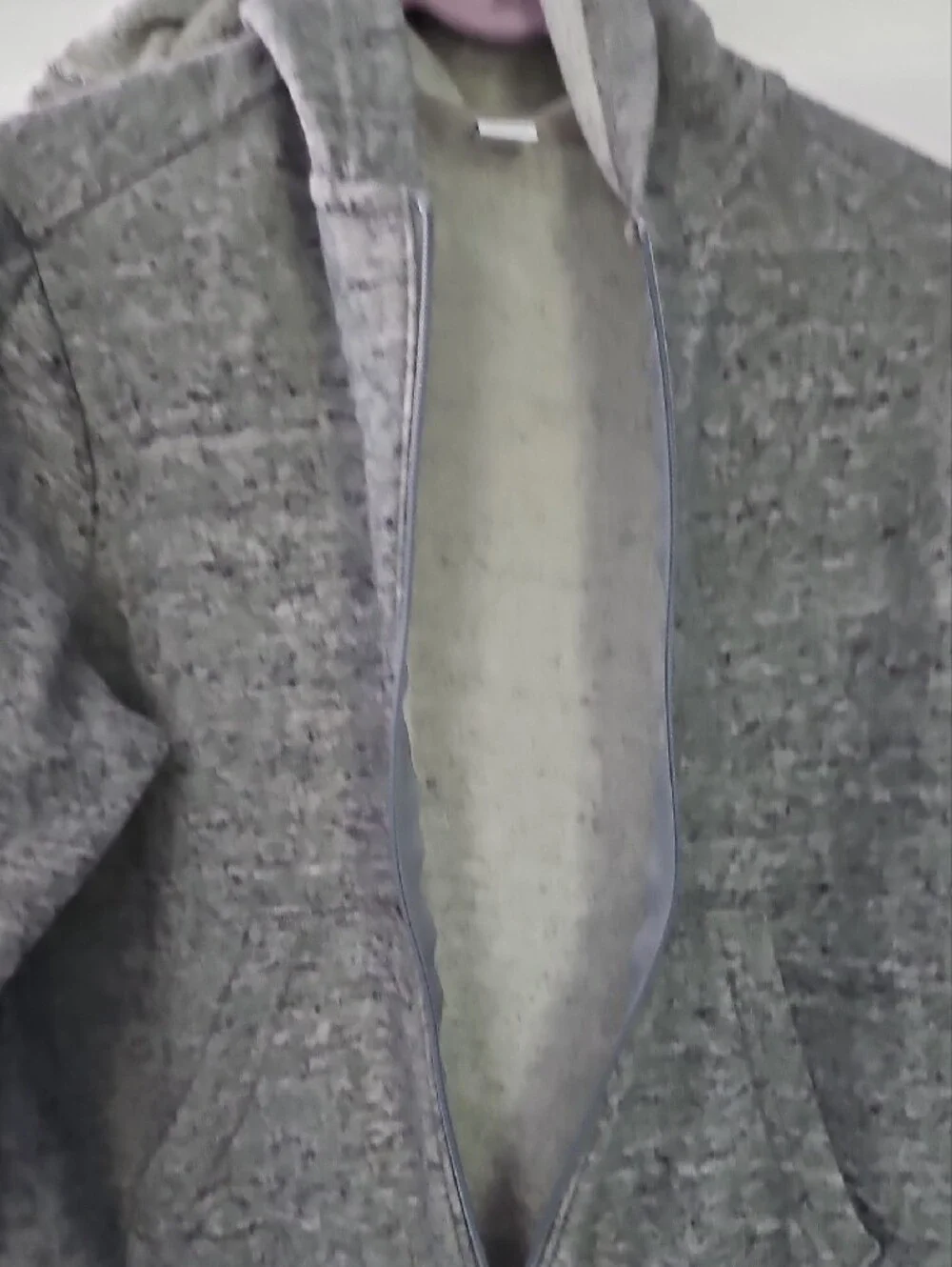 Old Navy Gray Heather Full-Zip Hooded Jacket